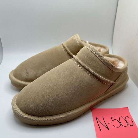 CUSHIONAIRE Women's Faux Shearling Genuine Suede cozy mule slippers +Memory Foam - Picture 3 of 8